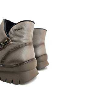 Botines mujer piel impermeables taupe Treintas parte trasera