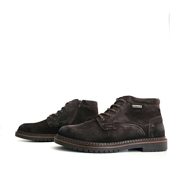 Botas hombre piel marrón impermeables Zen vista lateral