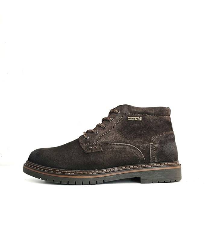 Botas hombre piel marrón impermeables Zen con cordones y cremallera