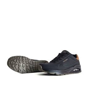 zapatillas hombre negras Skechers suela cámara aire
