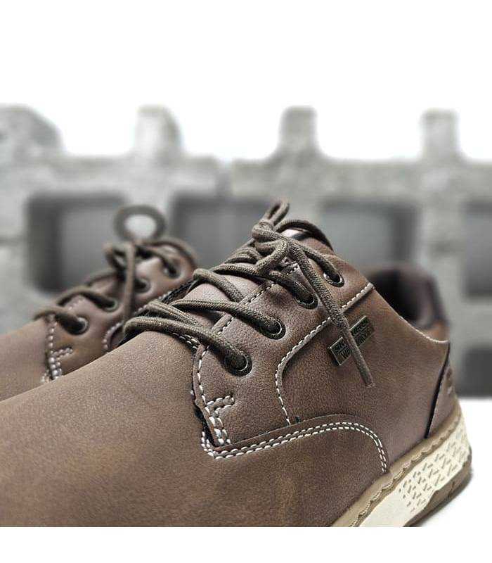 detalle cordones zapatos Skechers invierno hombre marrones