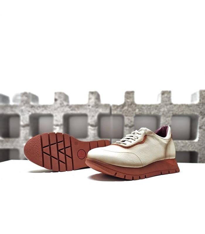 zapatos mujer piel plataforma crudo