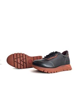 zapatos mujer piel plataforma negro, vista de la suela