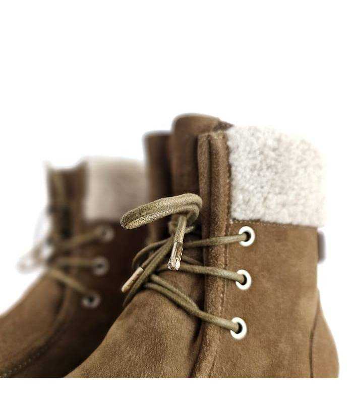 Botines cómodos piel mujer cordones y forro interior