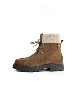 Botines mujer cordones cremallera Carmela vista lateral completa