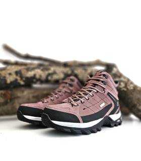 Botas montaña mujer impermeables Élémenterre Sonora rosa vista lateral