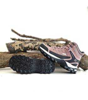 Botas montaña mujer impermeables Élémenterre Sonora rosa suela goma