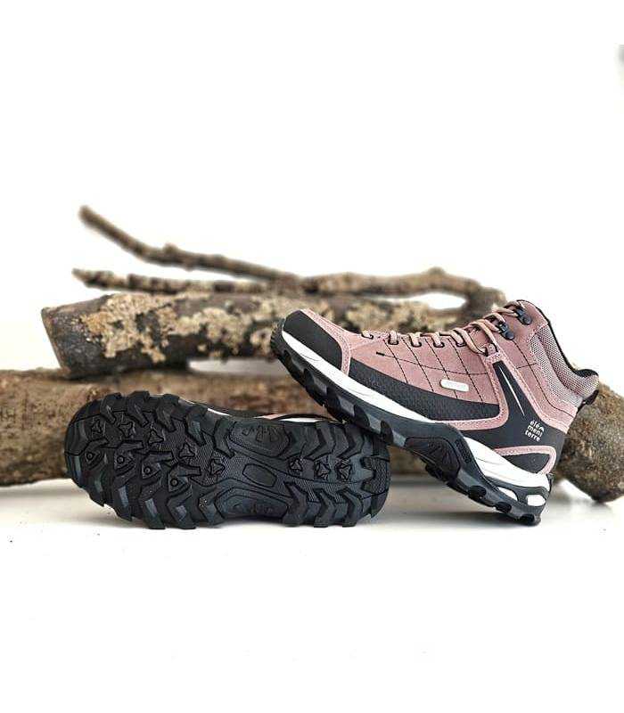 Botas montaña mujer impermeables Élémenterre Sonora rosa suela goma