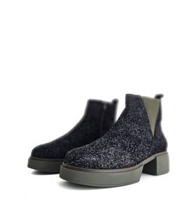 botines mujer negros Comfort Class con suela verde