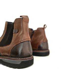 parte trasera botines hombre piel Baerchi marrón claro con refuerzo oscuro
