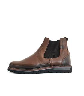 perfil lateral botines hombre piel Baerchi marrón claro con suela negra