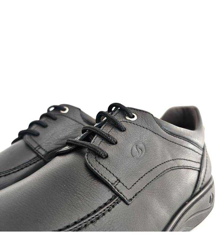 zapatos hombre piel Luisetti negros detalle cordones