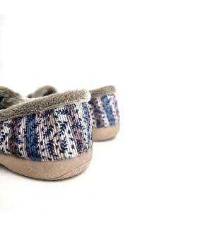 zapatillas mujer invierno cómodas azul, vista del talon