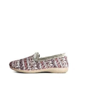 zapatillas casa mujer antideslizantes granate, vista de perfil