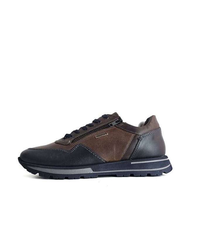 vista lateral zapatos Zen hombre de piel marrón