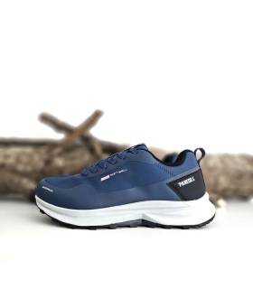 perfil lateral zapatillas trekking mujer azules Paredes