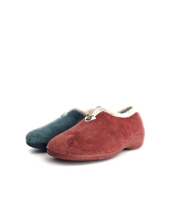 zapatillas casa mujer cabrera coral o verde para invierno