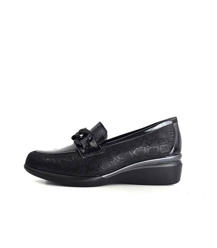 mocasines mujer ancho invierno negro