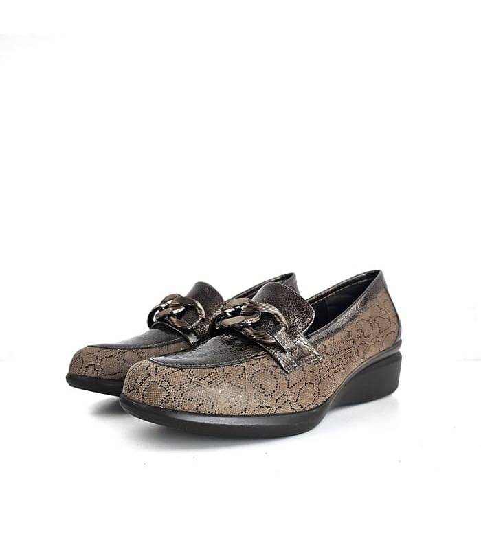 mocasines mujer Doctor Cutillas piel charol taupe