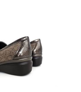 mocasines mujer invierno beige anchos, vista del talón