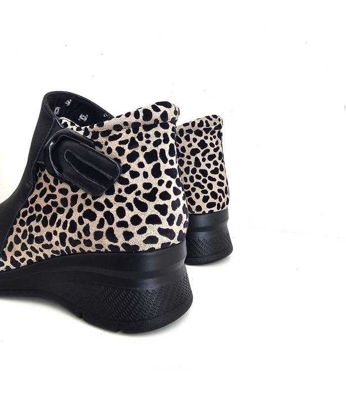 Botines mujer piel negra Comfort Class Noelia parte trasera