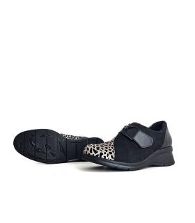Zapatos mujer piel negra Comfort Class Noemi suela antideslizante vista inferior