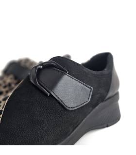 Zapatos mujer piel negra Comfort Class Noemi detalle cierre velcro
