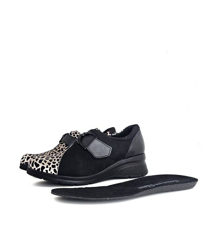 Zapatos mujer piel negra Comfort Class Noemi plantilla extraíble