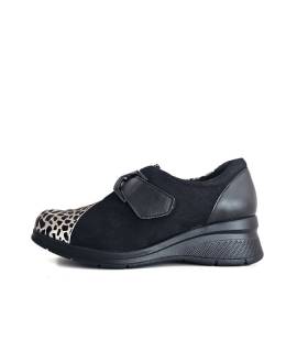 Zapatos mujer piel negra Comfort Class Noemi horma ancha lateral