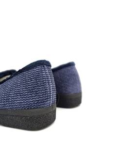 zapatillas azules con cuña mujer casa invierno Plumaflex, vista trasera
