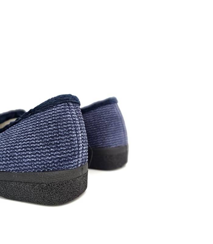 zapatillas azules con cuña mujer casa invierno Plumaflex, vista trasera