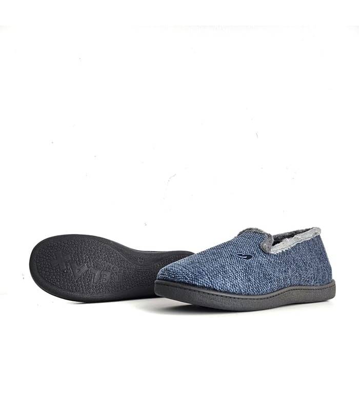 zapatillas casa hombre azules forro suave Plumaflex