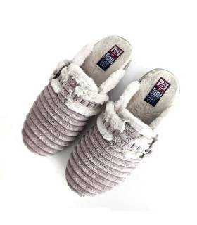 vista superior zapatillas invierno color rosa