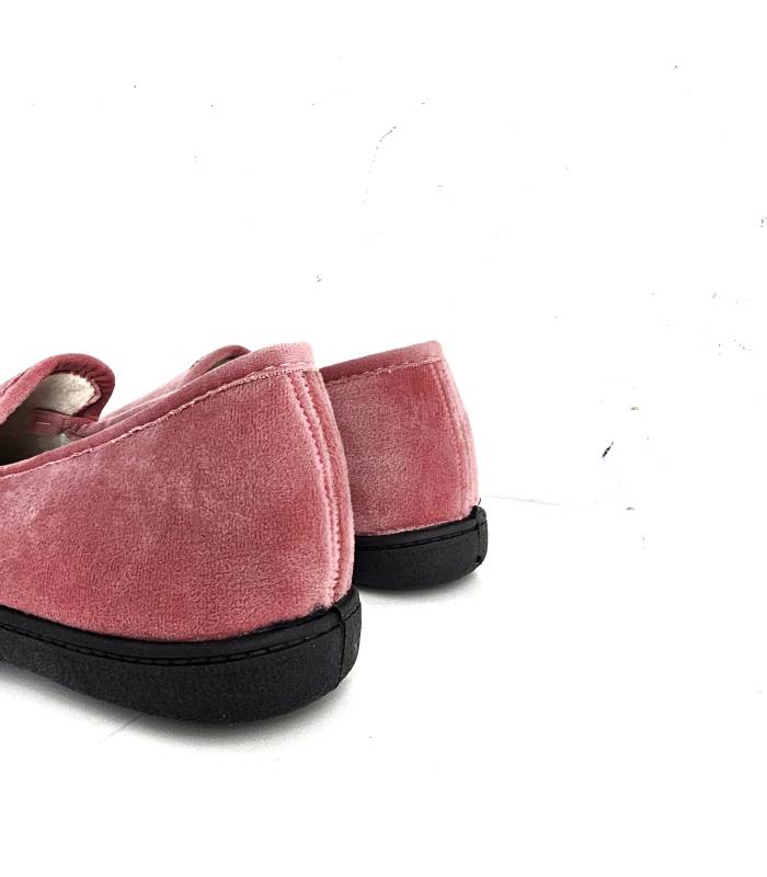 zapatillas casa mujer cerradas rosa, vist trasera