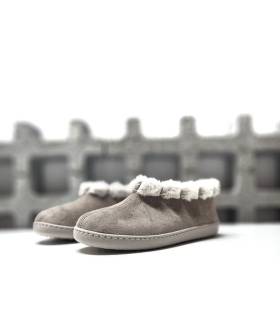 zapatillas casa mujer invierno Garrido Muro taupe