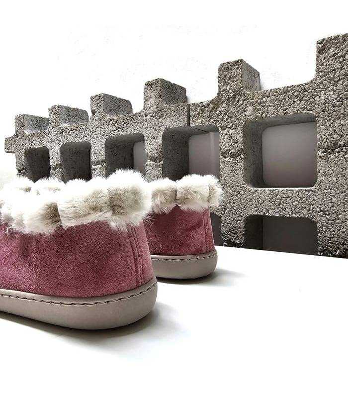zapatillas mujer invierno Garrido rosa, vista trasera