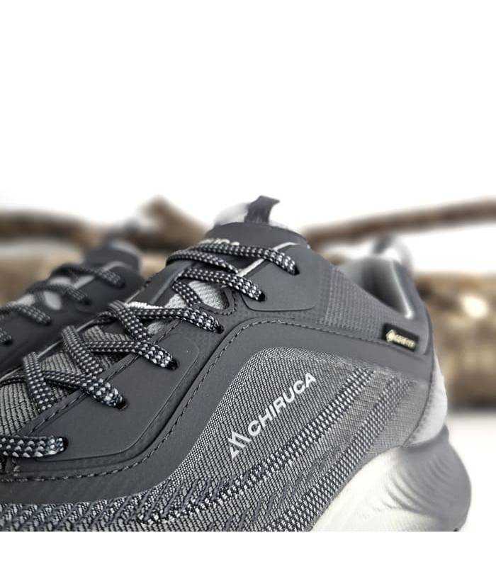 zapatillas hombre Gore-Tex grises, detalle de cordones