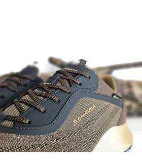 zapatillas hombre Gore-Tex marrones, detalle cordones