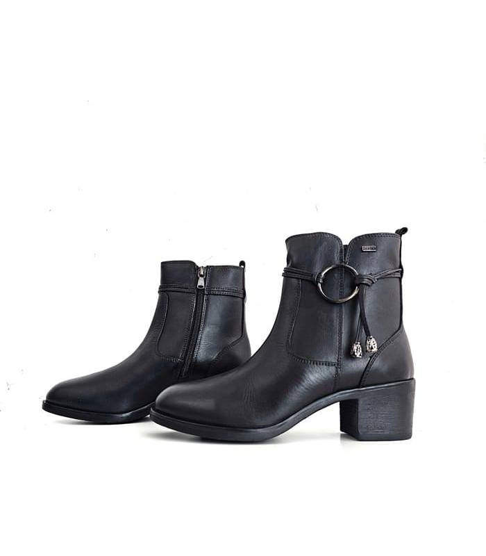 botines piel mujer Sam’s negros con cierre de cremallera