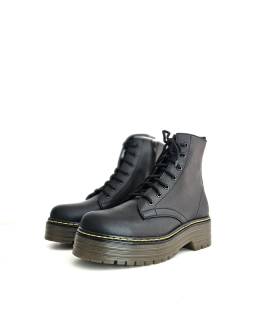 Nifty botas piel militar de mujer con doble plataforma