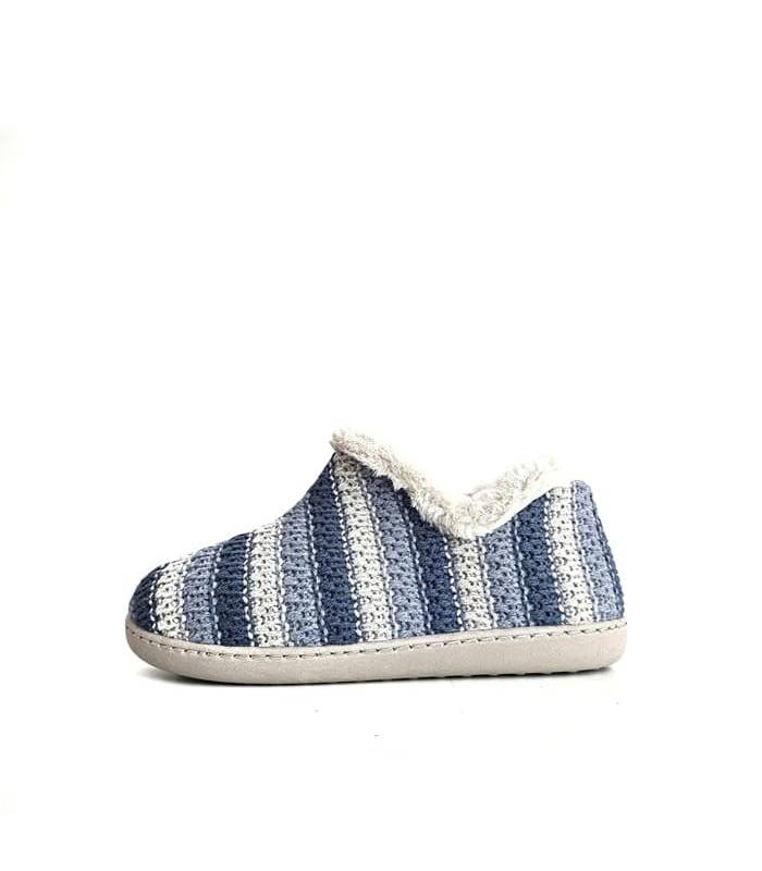 zapatillas casa mujer suaves punto azul