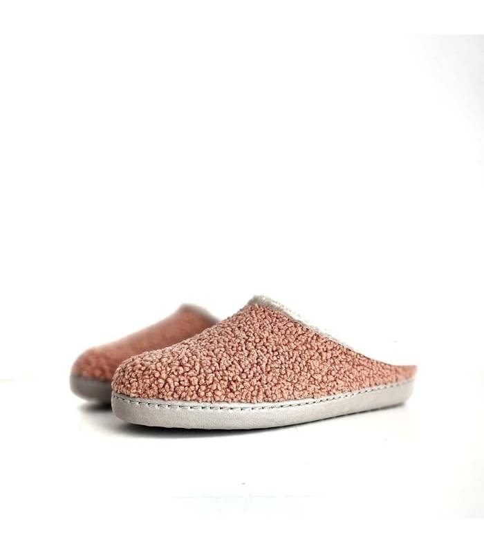 zapatillas casa mujer invierno color salmón Gema García de rebajas