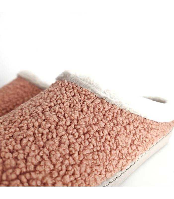 zapatillas casa mujer salmón invierno