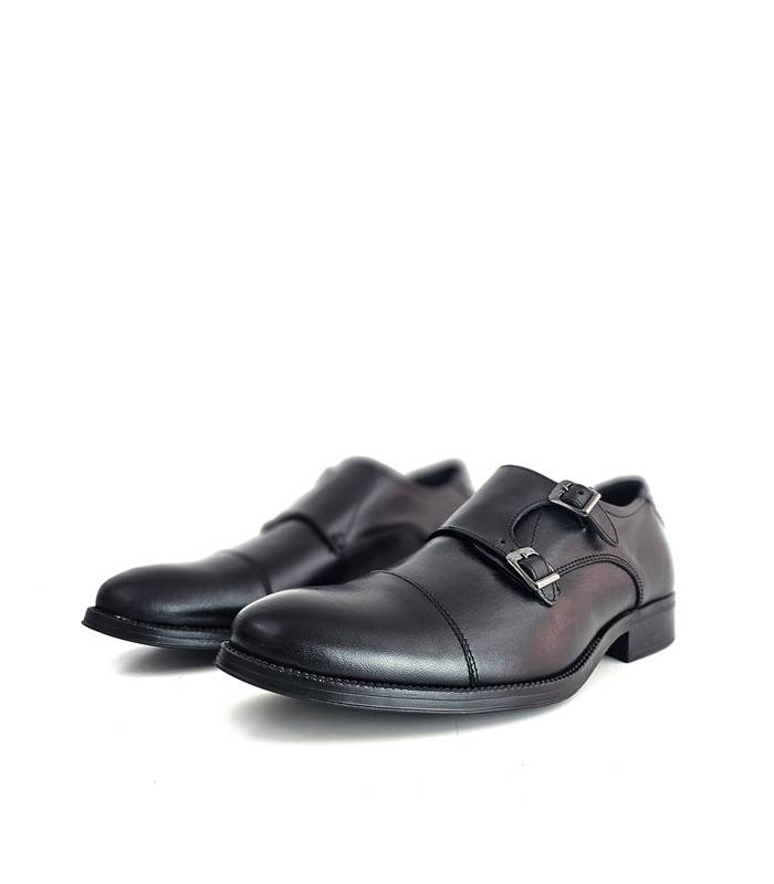 zapatos hombre vestir dos hebillas Baerchi negro