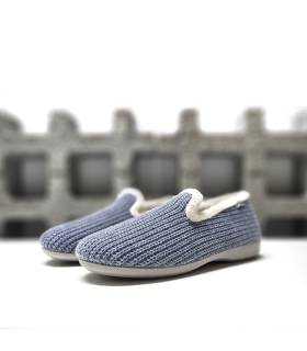 zapatillas casa mujer cómodas punto azul