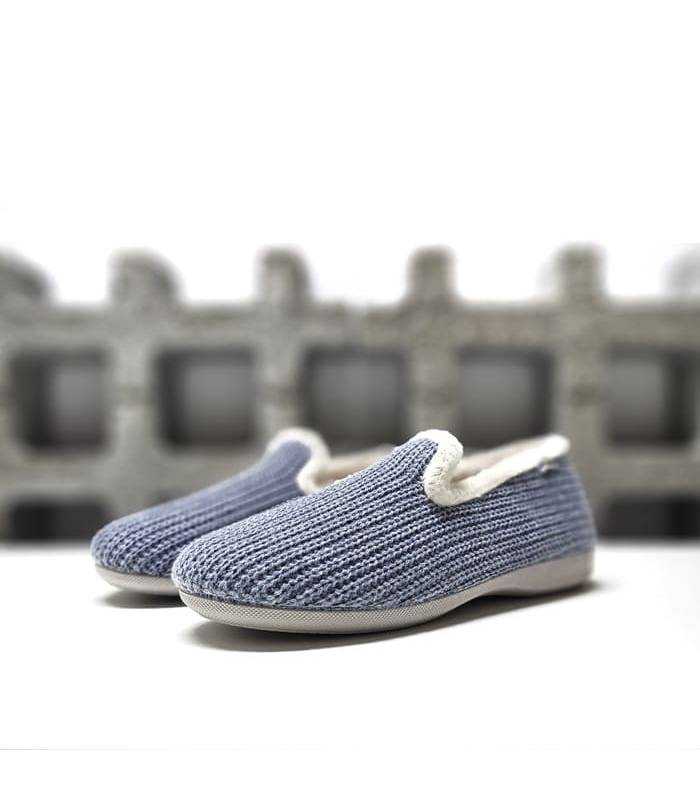 zapatillas casa mujer cómodas punto azul