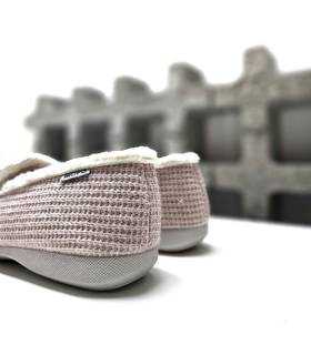 zapatillas punto mujer rosas de Garrido Muro  parte trasera