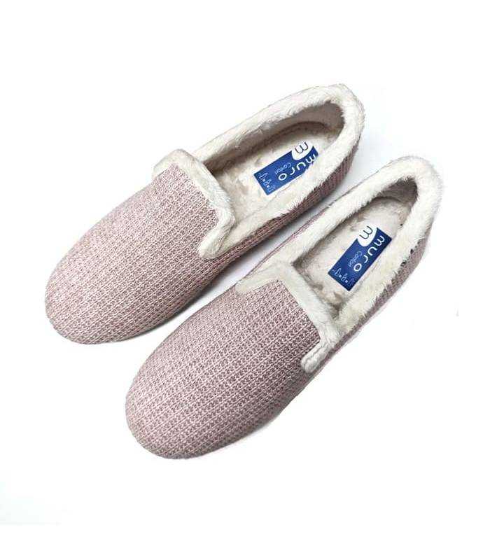 zapatillas casa rosas de mujer abrigadas forro pelo