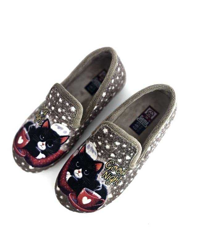 zapatillas invierno mujer cómodas detalle gatitos taza café