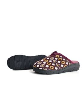 zapatillas casa mujer granates plumaflex relax absolut
